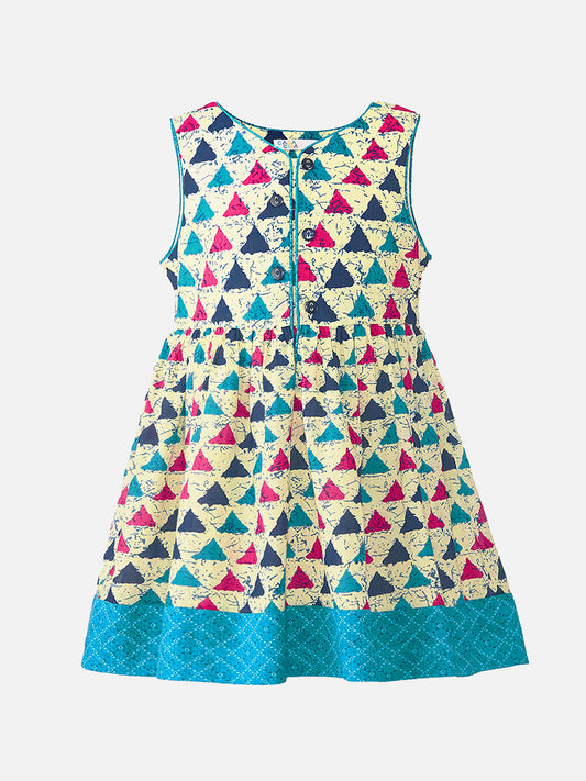 Girls Ethnic Print Cotton Dress