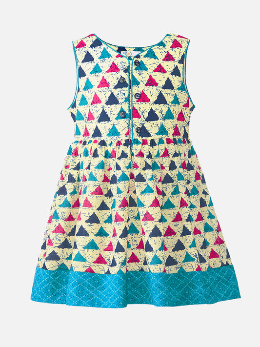 Girls Ethnic Print Cotton Dress