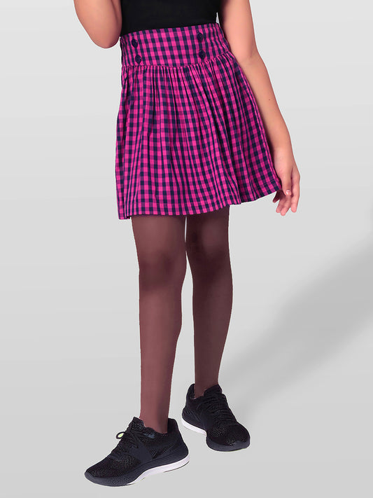 Girls Plaid Skirt in Blue and Pink