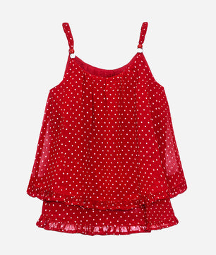 Girls Red Polka Dot Top