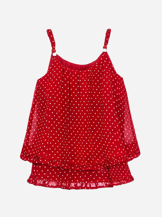 Girls Red Polka Dot Top