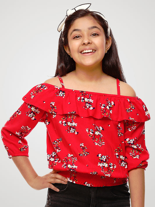 Girls Printed Rayon Top