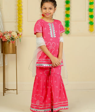 Girls Cotton Top and Sharara Set
