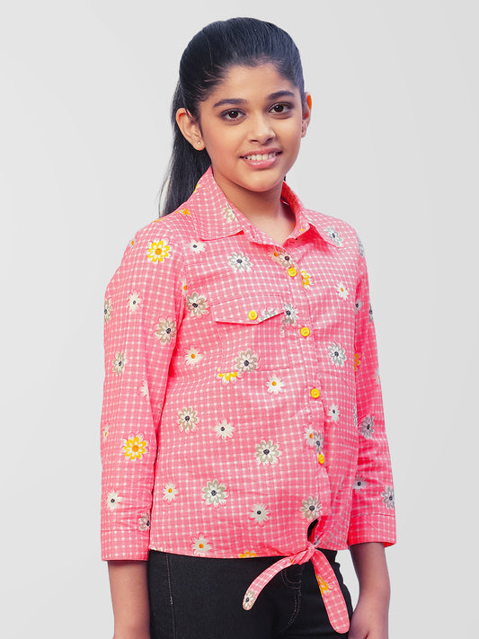 Girls Shirt Style Cotton Top