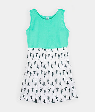 Girls Pleated Skirt Tank Dress