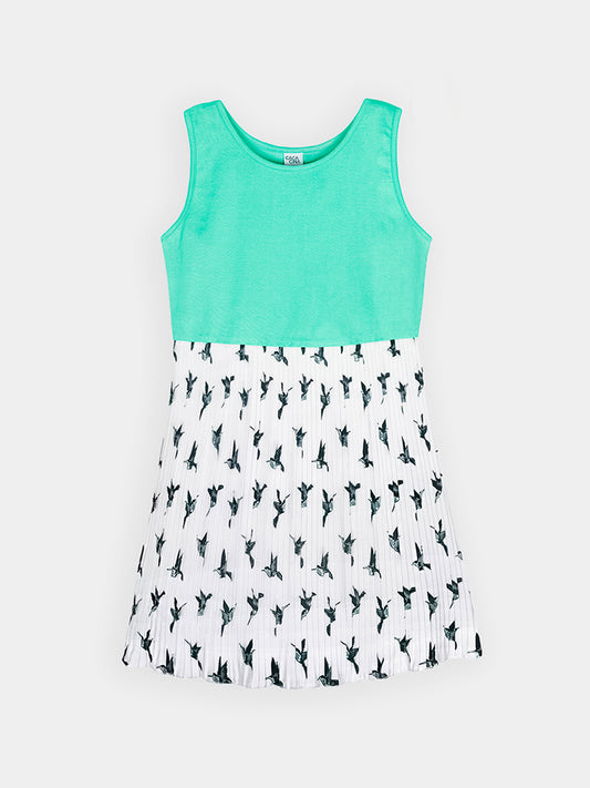 Girls Pleated Skirt Tank Dress
