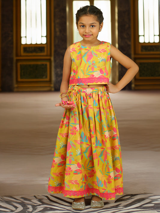 Girls Lehenga Choli in Linen Cotton