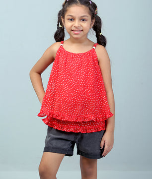 Girls Red Polka Dot Top