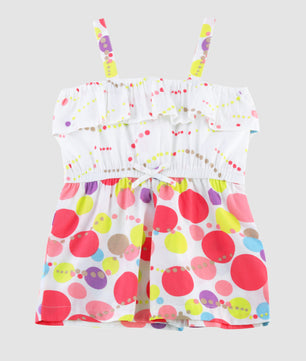 Girls Bubble Print Cotton Romper