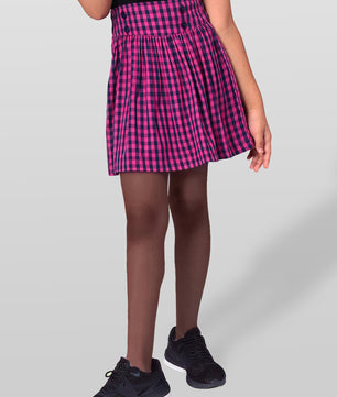 Girls Plaid Skirt in Blue and Pink