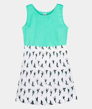 Girls Pleated Skirt Tank Dress