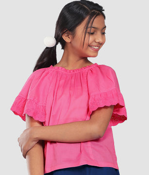 Girls Pink Cotton Top