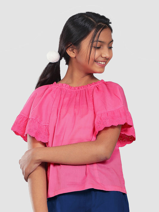 Girls Pink Cotton Top