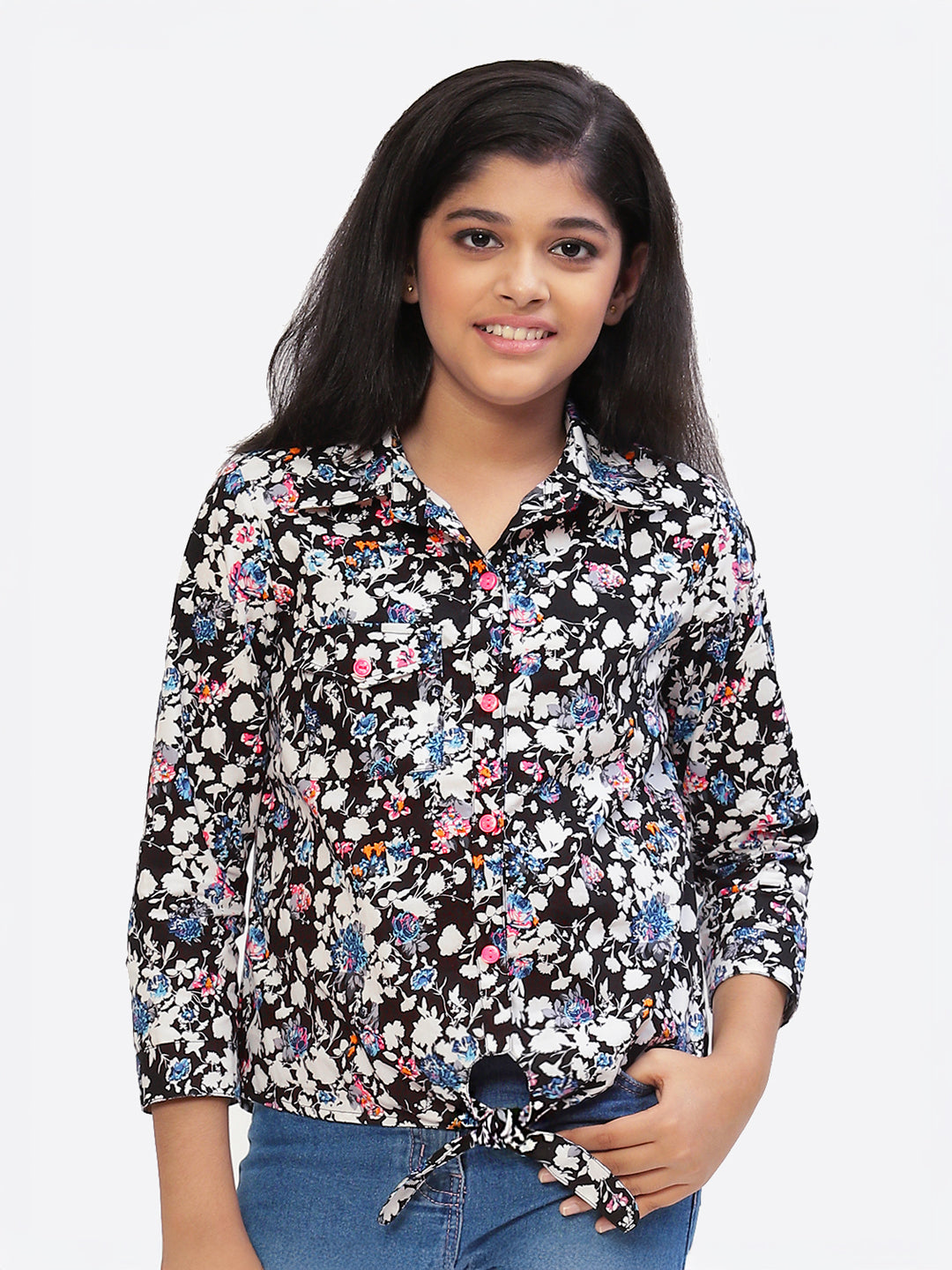 Girls Shirt Style Cotton Top