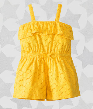 Girls Cutwork Cotton Romper