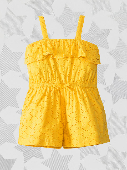 Girls Cutwork Cotton Romper
