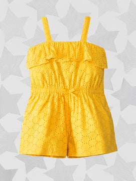 Girls Cutwork Cotton Romper
