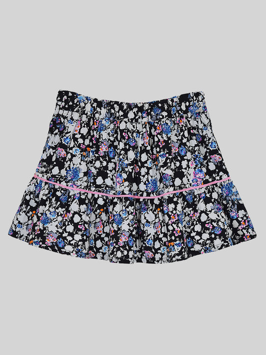 Girls Tiered Skirt in Printed Cotton