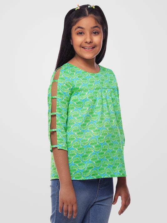 Girls Slit Sleeves Top