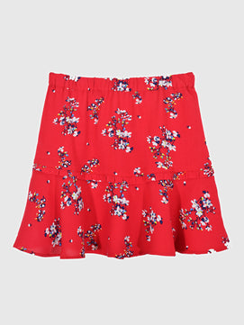 Girls Printed Rayon Flared Skirt