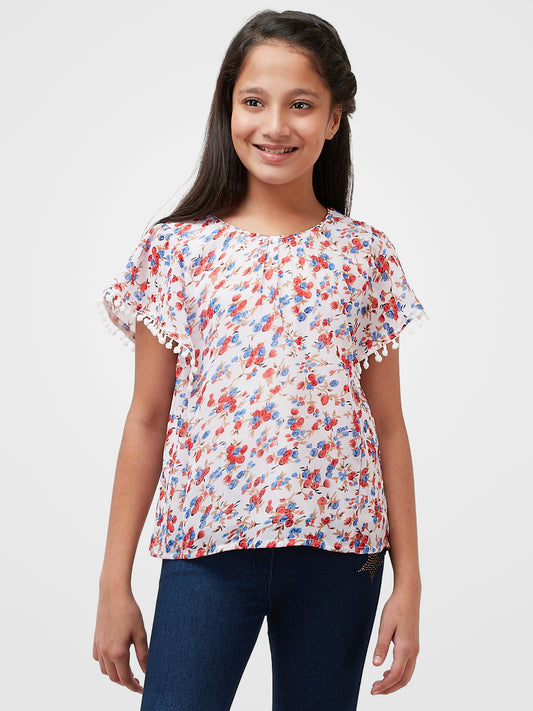 Girls Printed Georgette Top