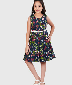 Girls Floral Print Dress