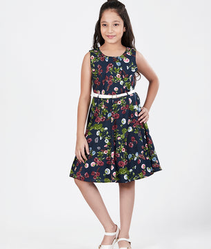 Girls Floral Print Dress