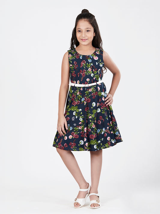 Girls Floral Print Dress