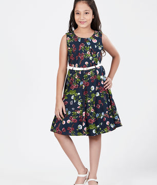 Girls Floral Print Dress