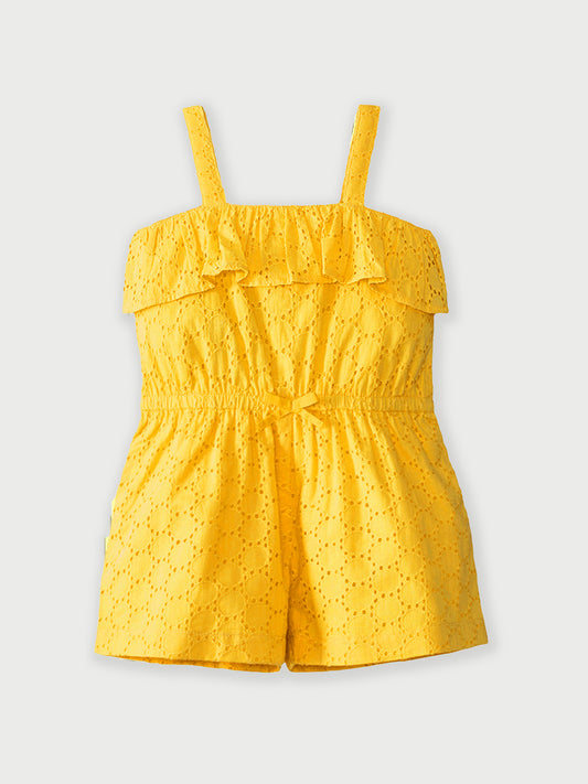 Girls Cutwork Cotton Romper