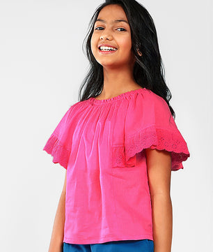 Girls Pink Cotton Top