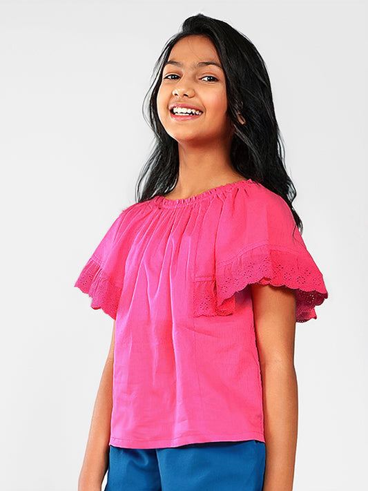 Girls Pink Cotton Top