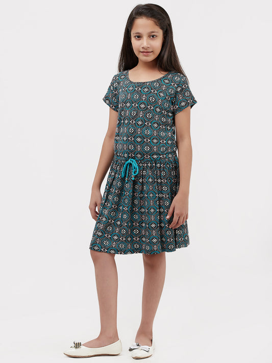 Girls Allover Print Jersey Dress