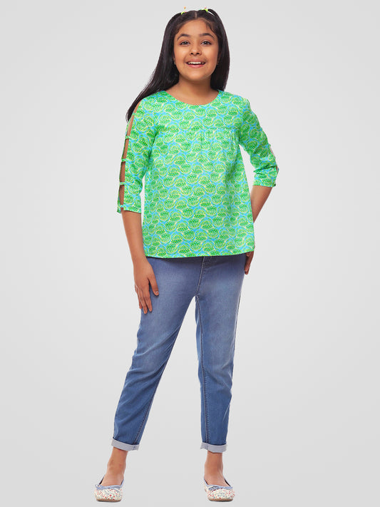 Girls Slit Sleeves Top