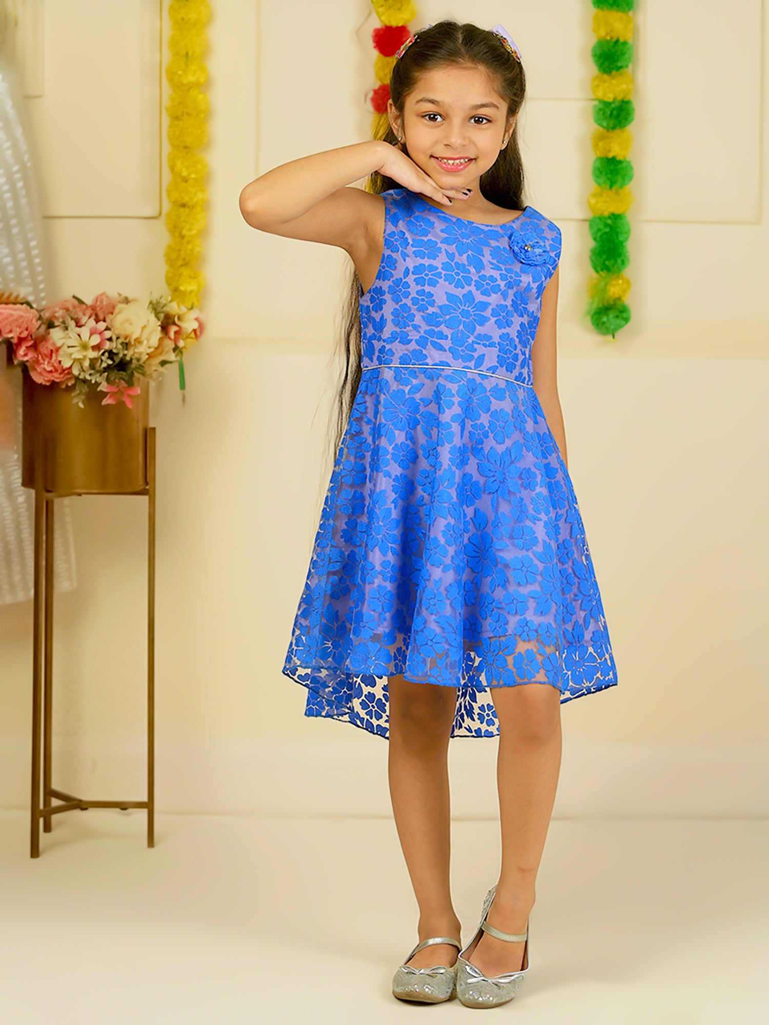 Girls Blue Party Dress