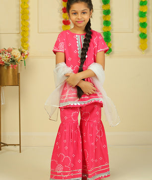 Girls Cotton Top and Sharara Set