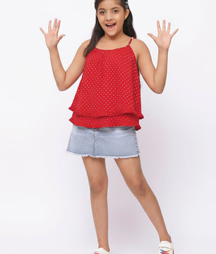 Girls Red Polka Dot Top