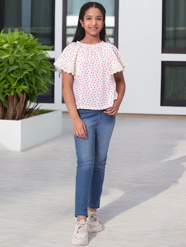 Girls Polka Dotted Rayon Top