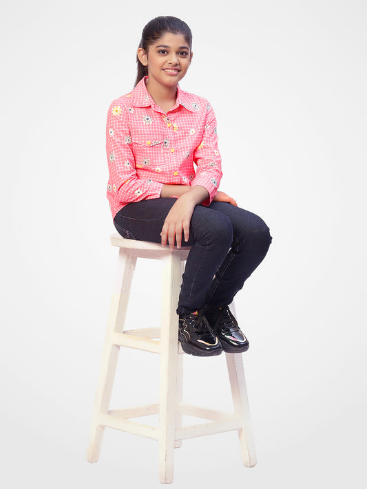 Girls Shirt Style Cotton Top