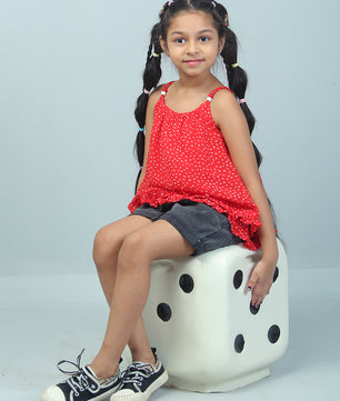 Girls Red Polka Dot Top