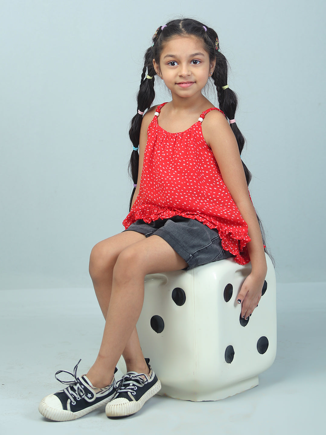 Girls Red Polka Dot Top