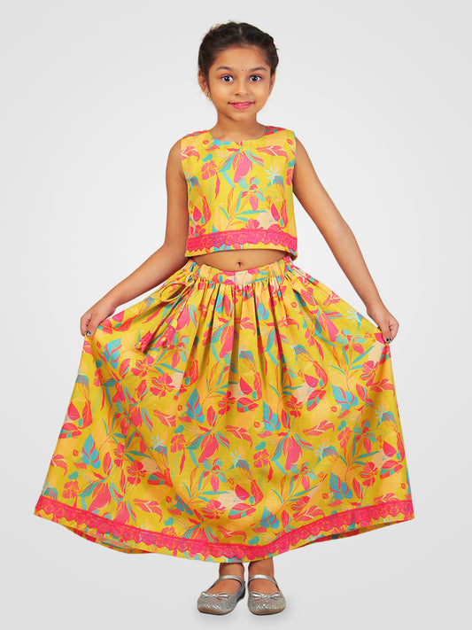 Girls Lehenga Choli in Linen Cotton
