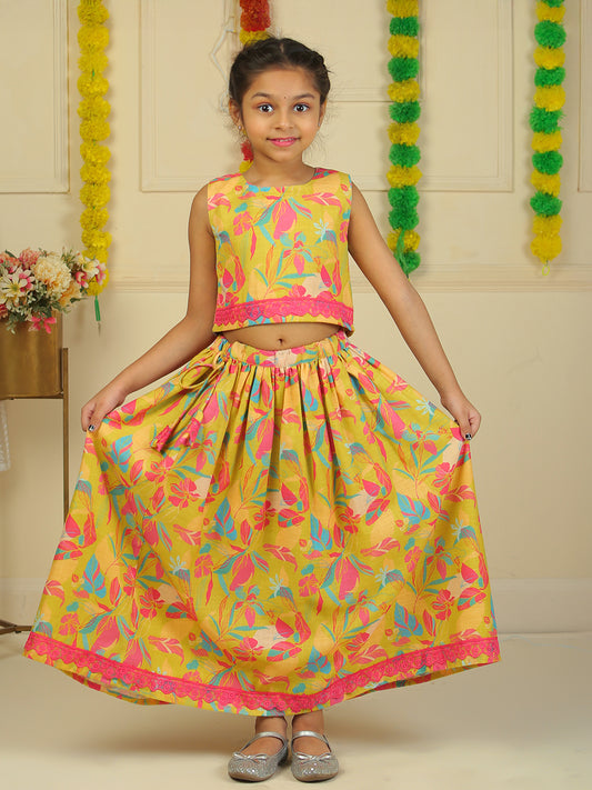 Girls Lehenga Choli in Linen Cotton