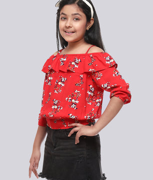 Girls Printed Rayon Top