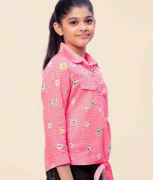 Girls Shirt Style Cotton Top