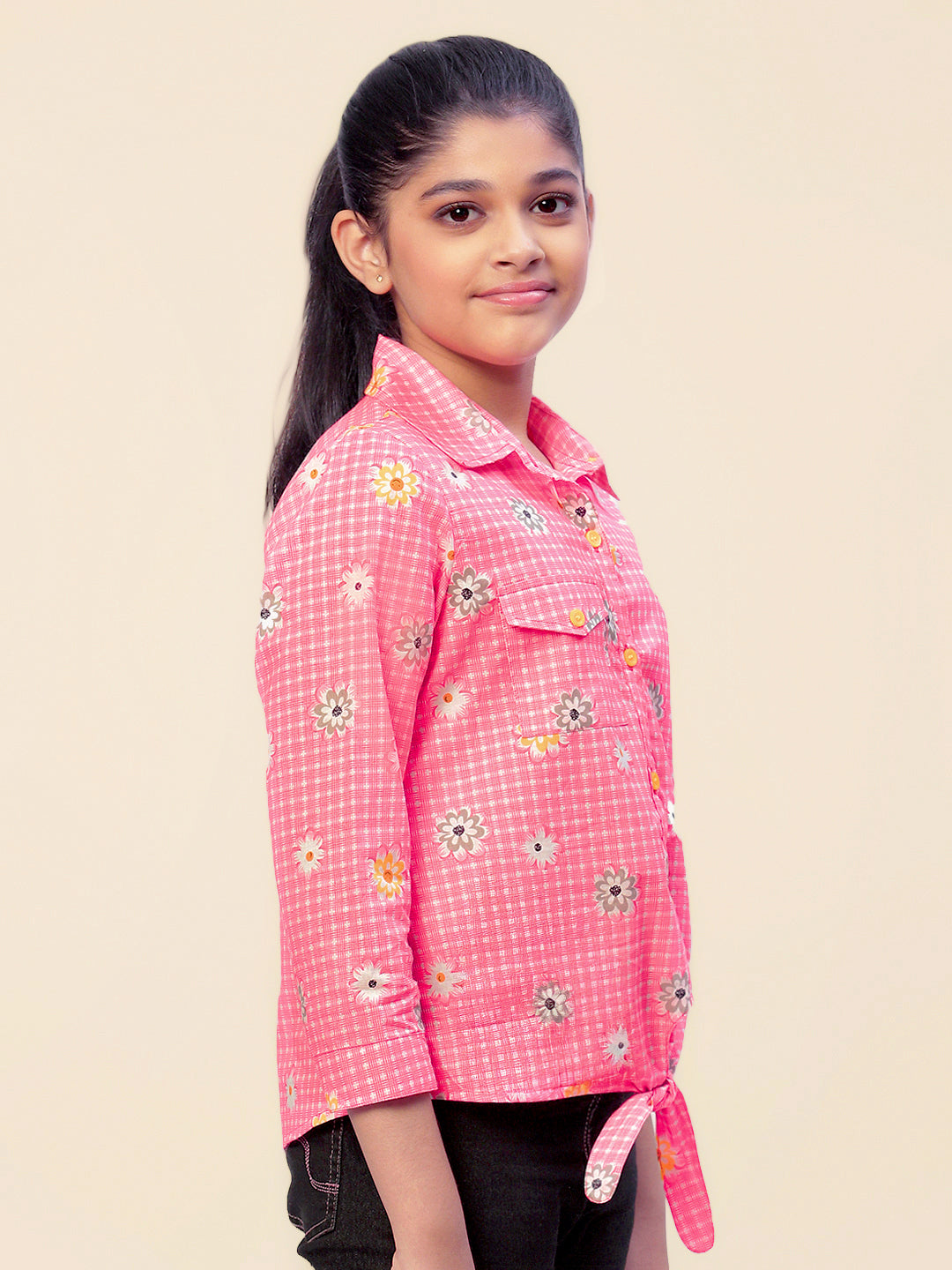 Girls Shirt Style Cotton Top