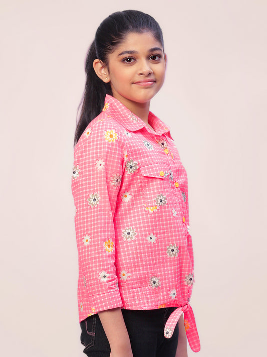 Girls Shirt Style Cotton Top