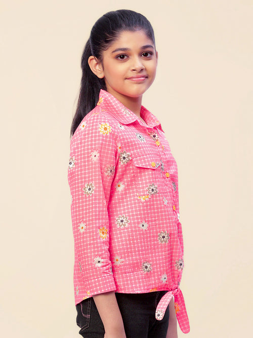 Girls Shirt Style Cotton Top