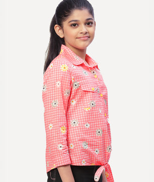 Girls Shirt Style Cotton Top