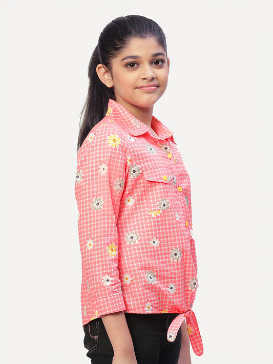 Girls Shirt Style Cotton Top